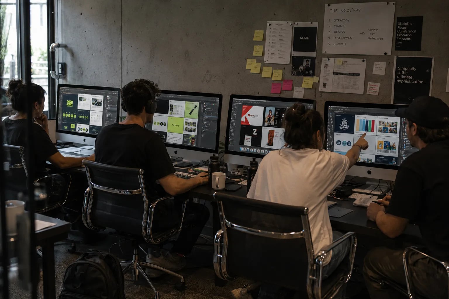 The NOIZE team at work in the studio