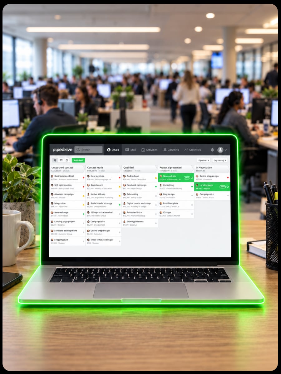 A sales pipeline managed in a CRM by NOIZE Sales