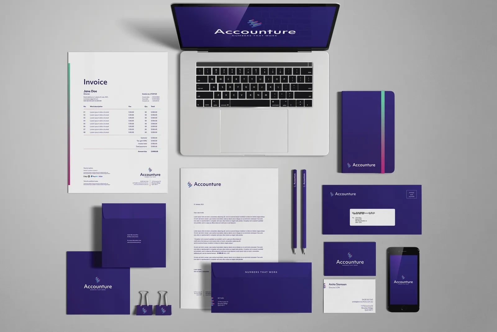 Accounture brand identity by NOIZE