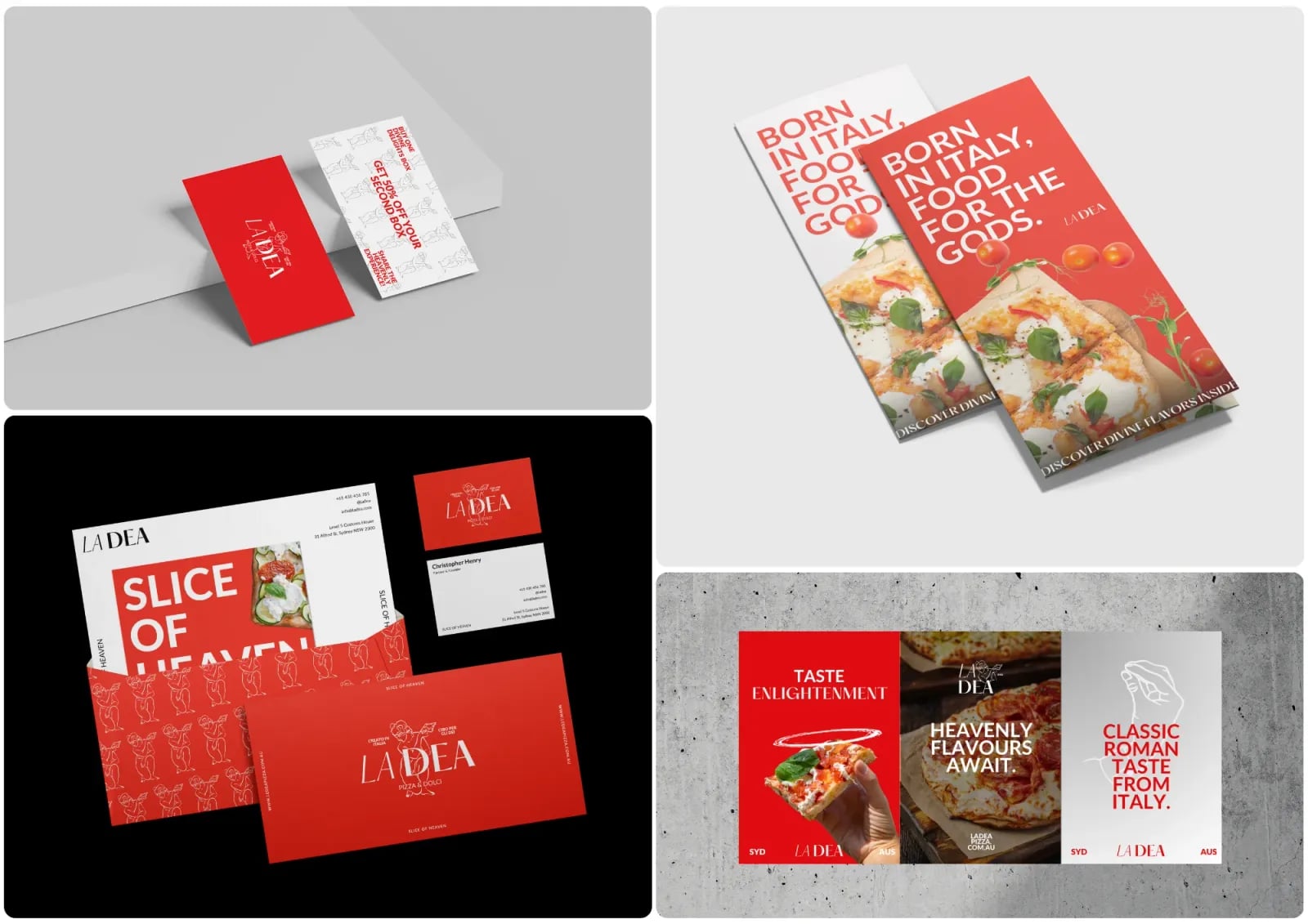 La Dea Pizza brand identity by NOIZE