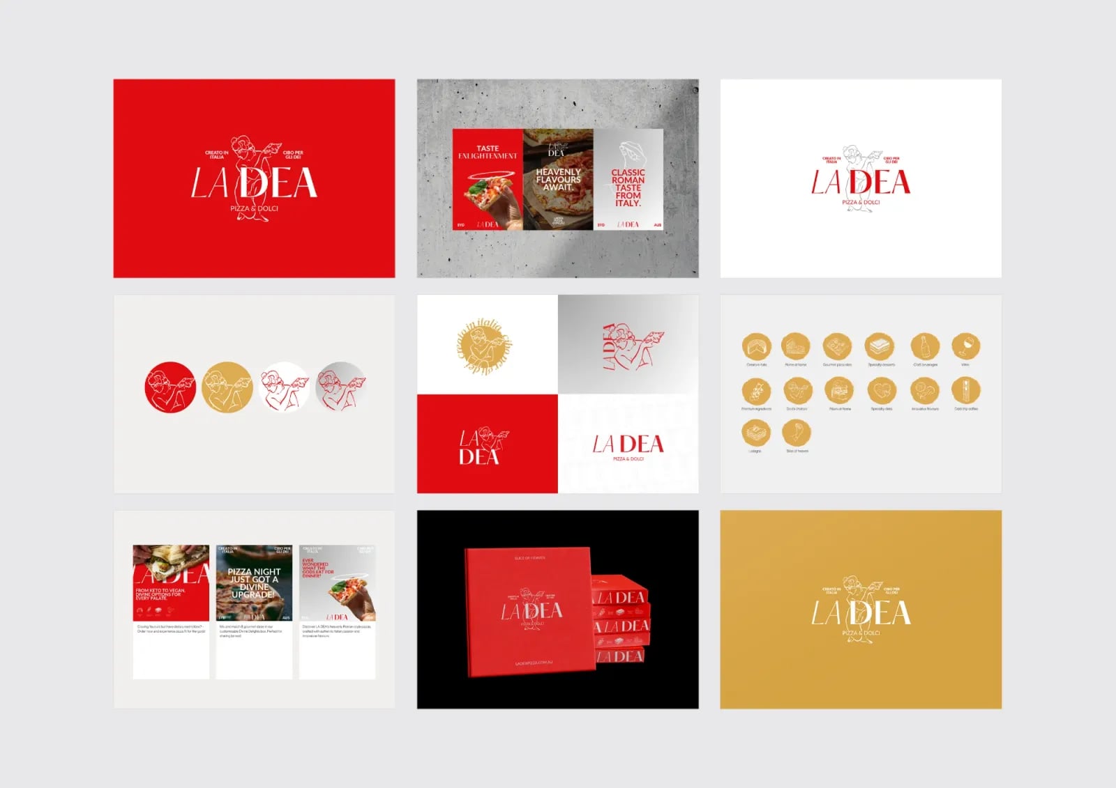 La Dea Pizza brand identity by NOIZE