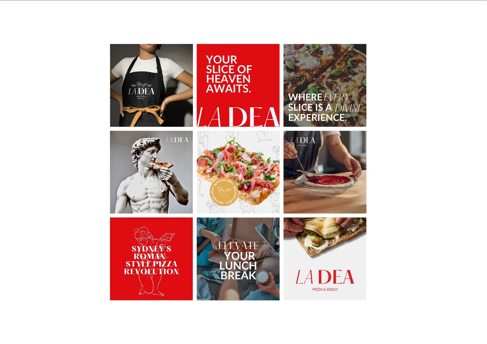 La Dea Pizza brand identity by NOIZE