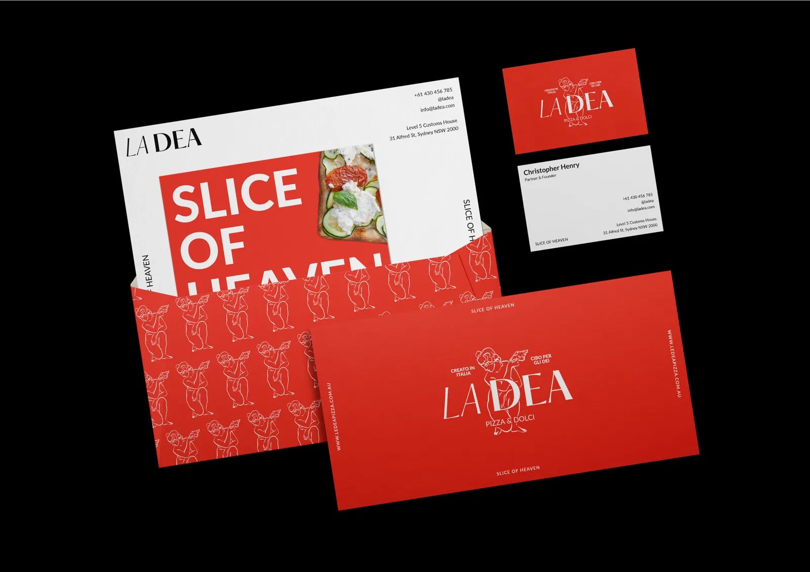 La Dea Pizza brand identity by NOIZE