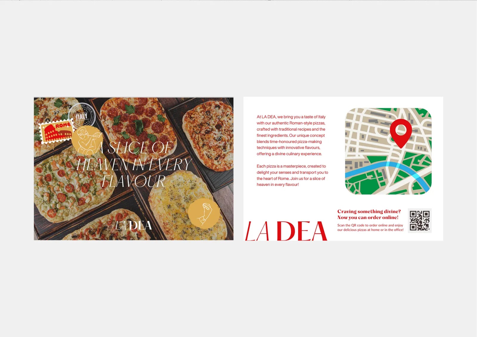 La Dea Pizza brand identity by NOIZE