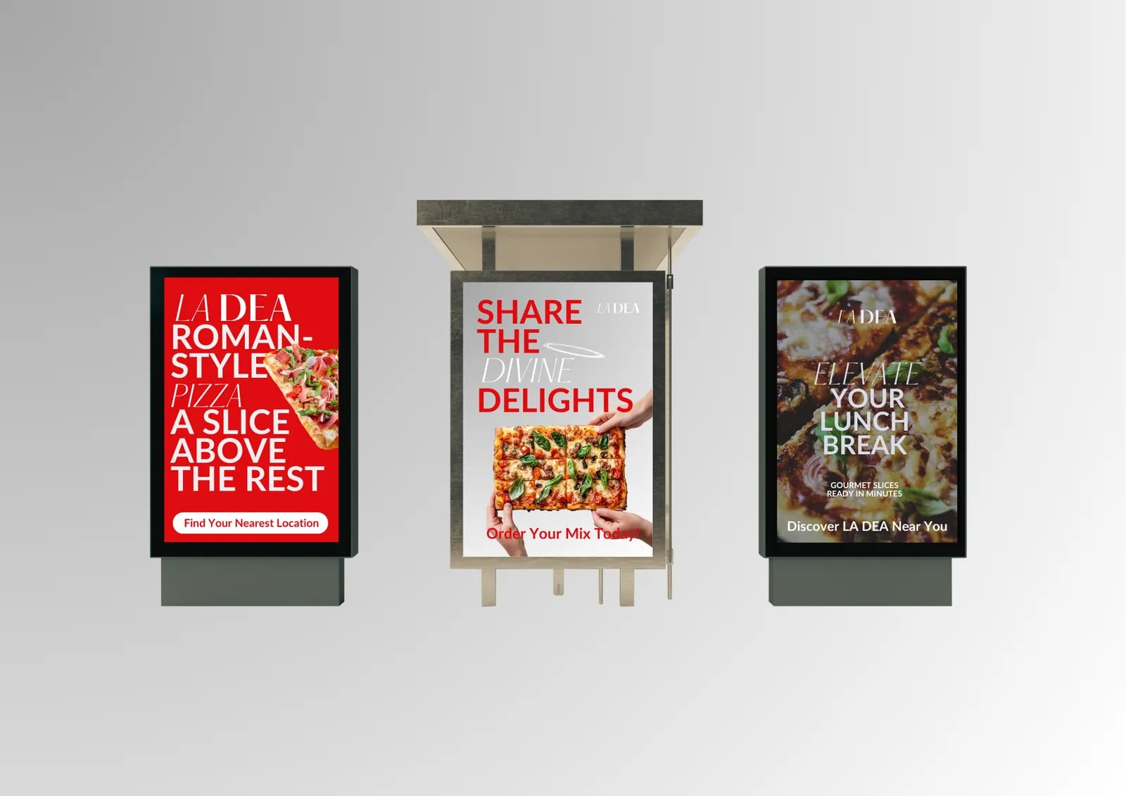 La Dea Pizza brand identity by NOIZE