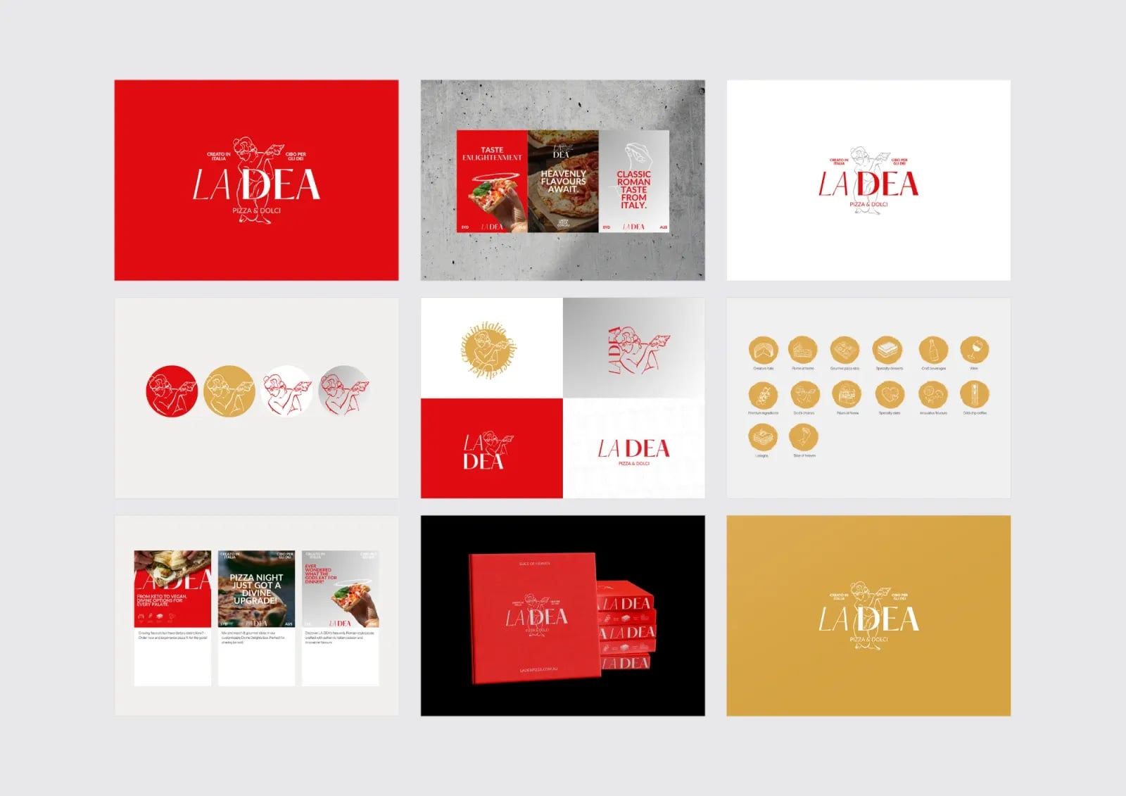 La Dea Pizza brand identity by NOIZE